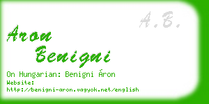 aron benigni business card